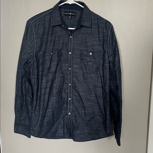 Beverly Hills Polo Club Dark Gray Button Up Dress Shirt